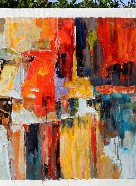 Red Original Modern Abstract Canvas Artwork W4VB7